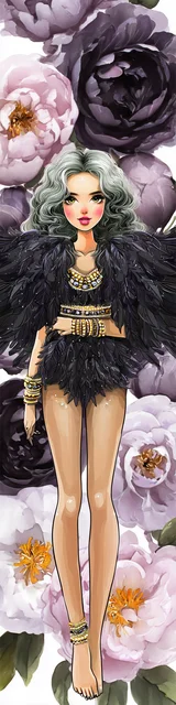 Free angel bookmark featuring an angel in a black outfit